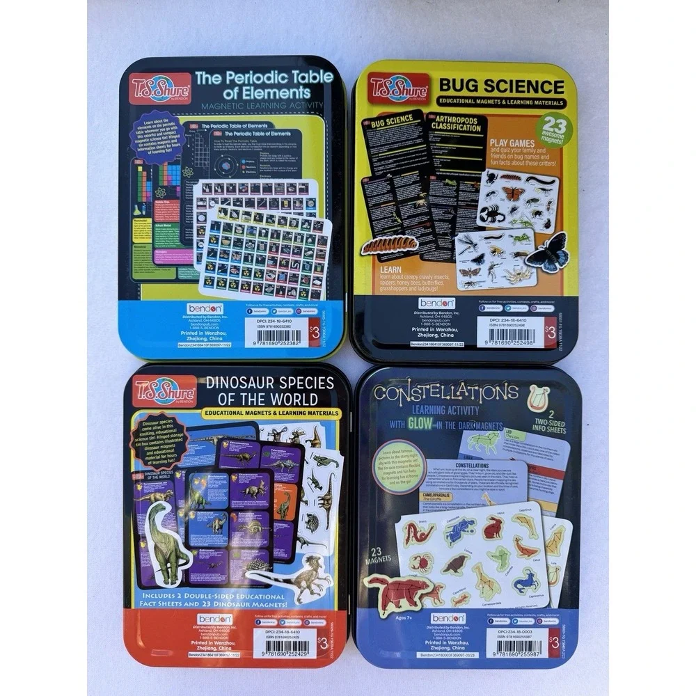T.S. Shure STEM Magnetic Learning Activity Lot Periodic Table Dino Bug Space‎